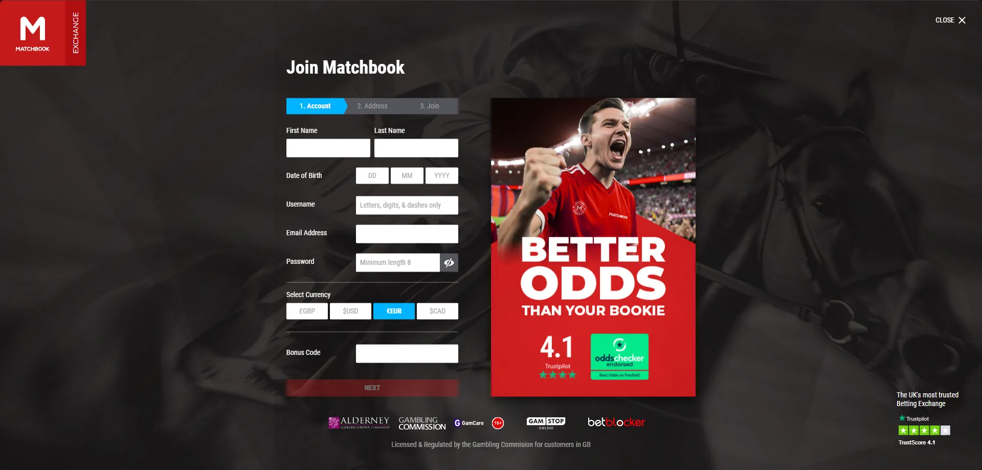 Registro en Matchbook Casino paso a paso en minutos