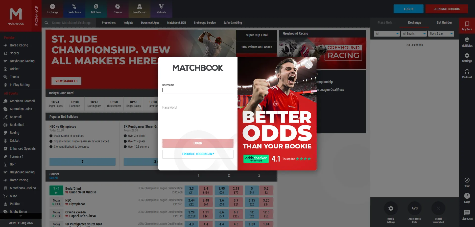 Inicio de sesi&oacute;n seguro en Matchbook Casino acceso a tu cuenta
